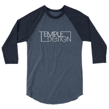 Load image into Gallery viewer, Temple Design 2 3/4 Sleeve Baseball T-Shirt