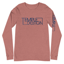 Load image into Gallery viewer, Temple Design Unisex Long Sleeve Tee with Blue Logo