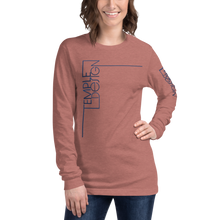 Load image into Gallery viewer, Temple Design Unisex Long Sleeve Tee with Blue Logo 2