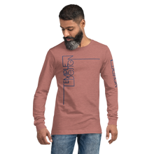 Load image into Gallery viewer, Temple Design Unisex Long Sleeve Tee with Blue Logo 2