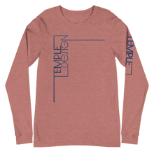 Load image into Gallery viewer, Temple Design Unisex Long Sleeve Tee with Blue Logo 2