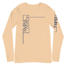 Load image into Gallery viewer, Temple Design Unisex Long Sleeve Tee with Blue Logo 2