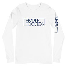 Load image into Gallery viewer, Temple Design Unisex Long Sleeve Tee with Blue Logo