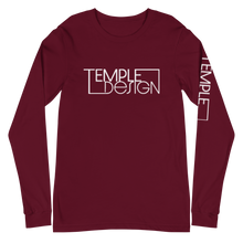 Load image into Gallery viewer, Temple Design Unisex Long Sleeve Tee with White Logo
